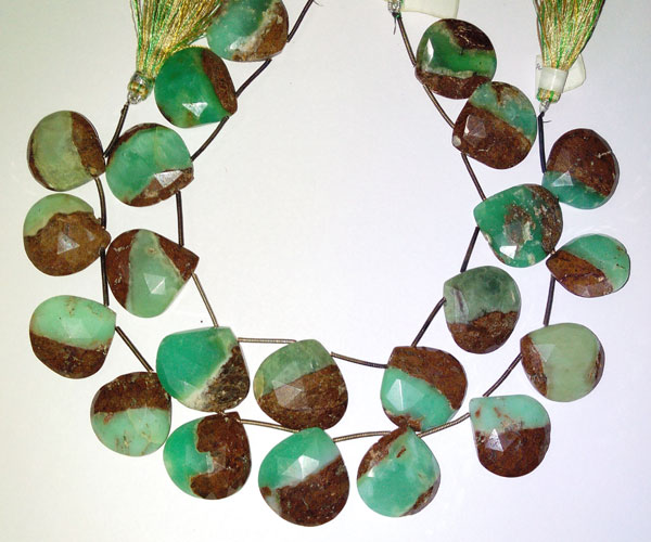 Chrysoprase Bio Faceted Hearts