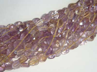 Ametrine Faceted Coin